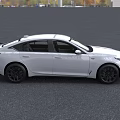 White Cadillac Luxury Sedan With Modern Exterior Design And Stylish Features