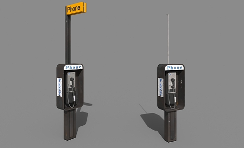 Telephone Booth 3d model