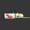 Bowl of Red Soup with White Dumplings and Chopsticks on Red Checkered Cloth