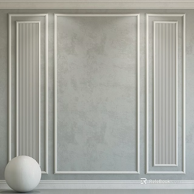 Minimalist Wainscoting Wall Design For Interior Decor 3d model 