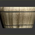 Rustic Wooden Barrel With Red Rim And Black Hoops Design Detail