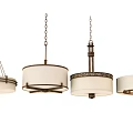 Different Modern Chandelier Designs with Fabric Shades and Metal Frames 3d model