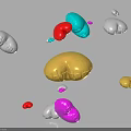 Colorful Inflatable Models Floating In Air With Various Shapes And Bright Hues