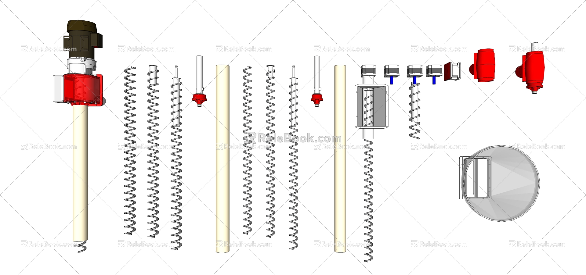 Modern industrial LOFT equipment auger conveyor 3d model