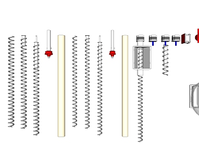 Modern industrial LOFT equipment auger conveyor 3d model