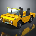 Yellow Open Top Off Road Vehicle With Black Seats And Rugged Design
