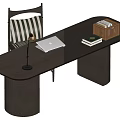 Middle style desk and chair 3d model