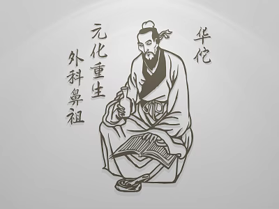 Ancient Man Known as Surgical Ancestor Hua Tuo Reading Medical Scroll 3d model