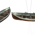 Two Vintage Wooden Boats With Weathered Wood Planks And Classic Hull Design