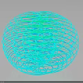 Abstract Spiral Sphere Artwork With Blue Green Lines And Reflective Surface 3d model