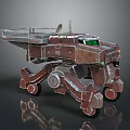 Mechanical Exploration Vehicle With Brown Metallic Structure Green Screen Antenna And Wheels