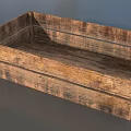 Vintage Rectangular Wooden Shelf With Distressed Texture For Home Storage And 3d model