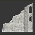Modern Decorative Stone Ruins Model With Stairs Arches And Tower 3d model