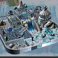 Ice Snow Themed Playground With Slides Polar Bear Decorations Ice Houses And Snowflakes