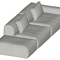 Modern Light Gray Sectional Sofa With Plush Cushions And L Shaped Design 3d model