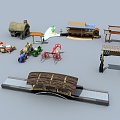 Traditional Chinese Farm Tools Straw House Straw Rinder Head 3d model