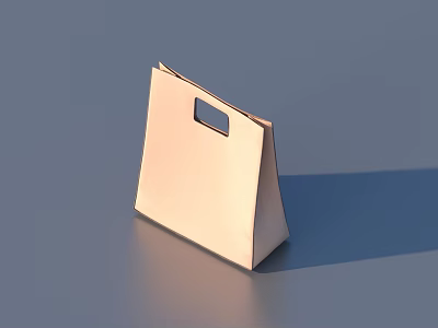 Light Brown Paper Bag With Handle Hole For Daily Shopping And Storage 3d model