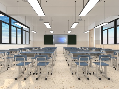 Modern Classroom Primary and Secondary School Classroom 3d model