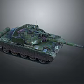 Military Tank With Camouflage Paint Tracks Cannon And 3811 Marking Design
