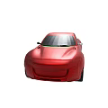 Red Sleek Modern Concept Car With Smooth Curved Aerodynamic Exterior Design