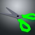 Modern Household Scissors With Green Handle And Silver Blade For Daily Use