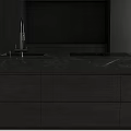 Modern Kitchen With Dark Cabinets And Appliances 3d model