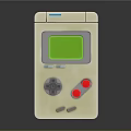 Retro Handheld Game Console With Green Screen And Control Buttons Electronic Device