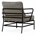 Modern Leisure Chair With Grey Cushion And Black Metal Frame Modern Design