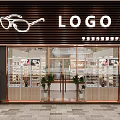Modern Optical Store Interior With Glass Display Counters 3d model