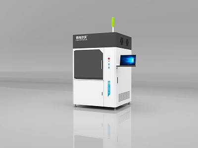 MEVION Modern Industrial Equipment With Black White Design Green Indicator And Blue Screen 3d model