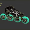 Black Inline Skates With Green Wheels Modern Design For Casual Sports Activities