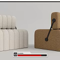 Modern single sofa stool 3d model