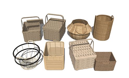 Modern Storage Basket Woven Basket 3d model