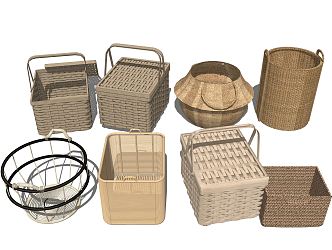 Modern Storage Basket Woven Basket 3d model