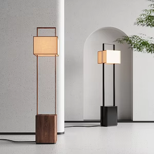 Quiet log wind floor lamp 3d model