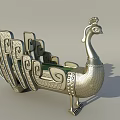 Artistic Peacock Shaped Public Bench With Intricate Carvings And Design