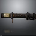 Rusty Vintage Metal Tube Weapon With Old Design And Corroded Surface