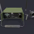 Green Portable Commercial Equipment With Control Panel Antennas And Receiver Headset For Professional Military Operations