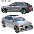 Silver Audi SUV Exterior Design With Sleek Body And Wheels
