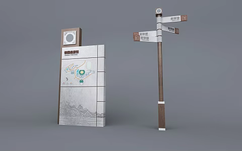 Guide General Guide Chinese Guide Road signs Road signs New Chinese Guide New Chinese Guide Road signs School Guide Campus Landscape 3d model