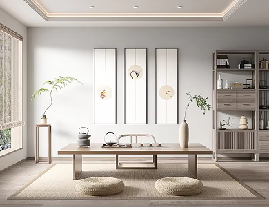 New Chinese Style Tea Room Tea Room Dining Table and Chair 3d model