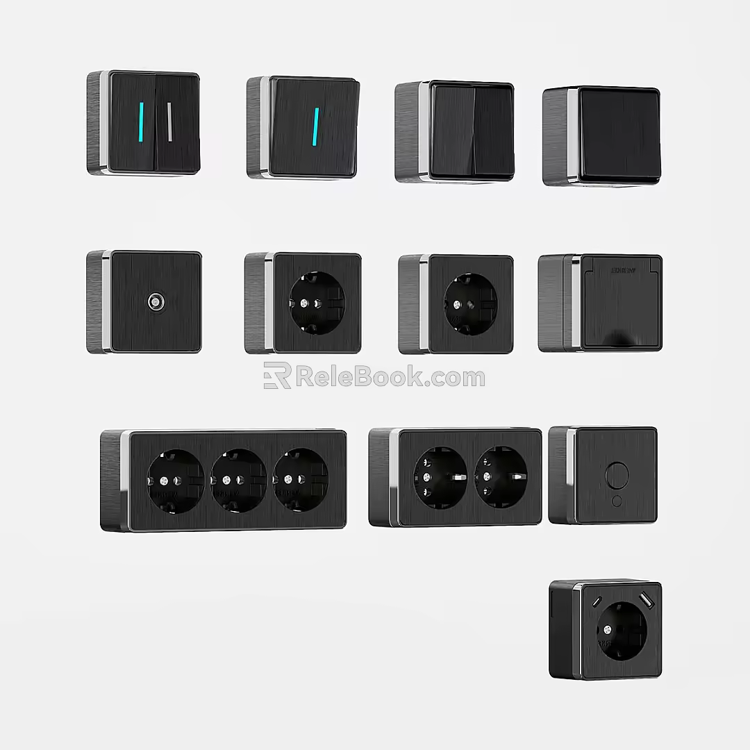 Simple switch socket 3d model