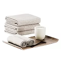 Eco Friendly Laundry Storage Essentials With Woven Baskets Soft Towels And Ceramic Cup