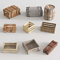 Wooden box express box storage box toolbox packing box beer box outdoor box 3d model
