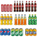 Beverage Coke Sprite Soda Cans Bottles Coke Bottles Beverage Drinks Fanta 3d model