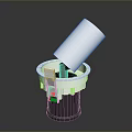 Modern White Furniture Trash Can With Tilted Lid And Black Base