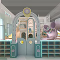 Vibrant Indoor Playground With Slide Stairs Welcome Sign House And Colorful Blocks