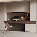 Middle Style Study Desk 3d model