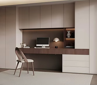 Middle Style Study Desk 3d model