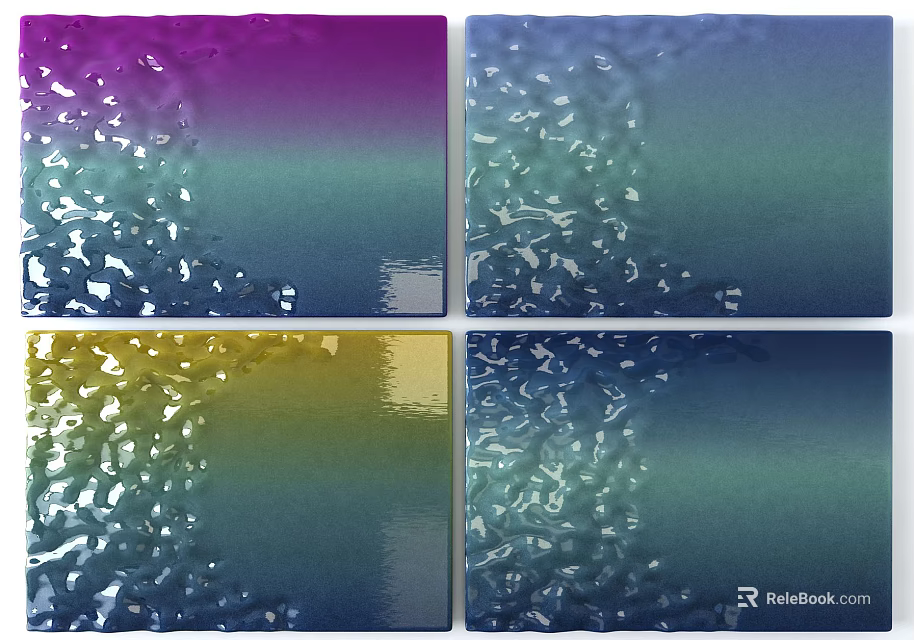 Colorful Gradient Wall Decor With Textured Surface For Modern Home Interiors 3d model 
